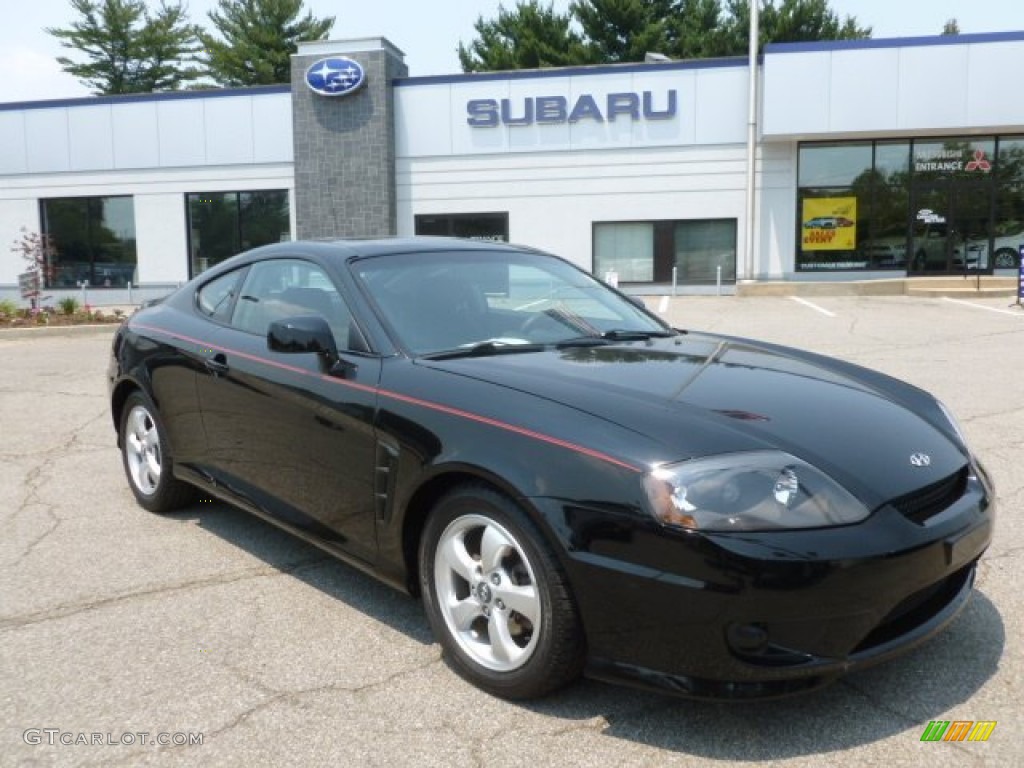 2005 Tiburon GS - Obsidian Black / Black photo #1