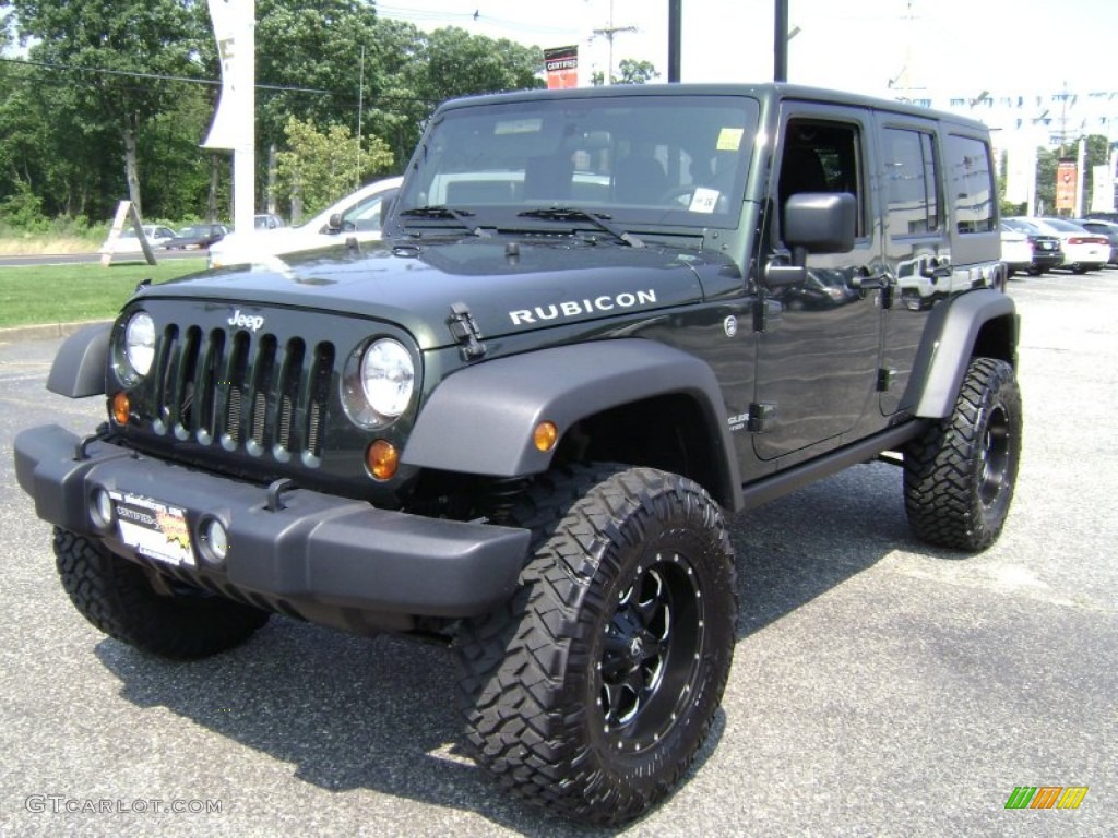 2012 Wrangler Unlimited Rubicon 4x4 - Natural Green Pearl / Black photo #1