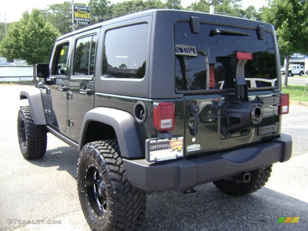 2012 Wrangler Unlimited Rubicon 4x4 - Natural Green Pearl / Black photo #6