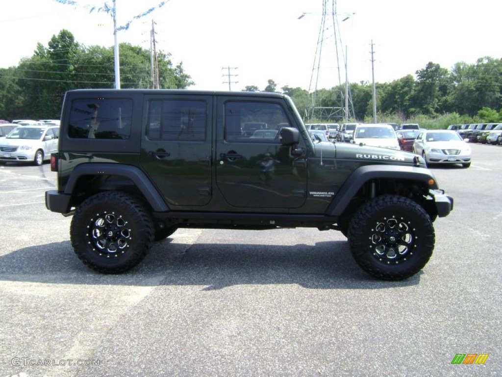 2012 Wrangler Unlimited Rubicon 4x4 - Natural Green Pearl / Black photo #7