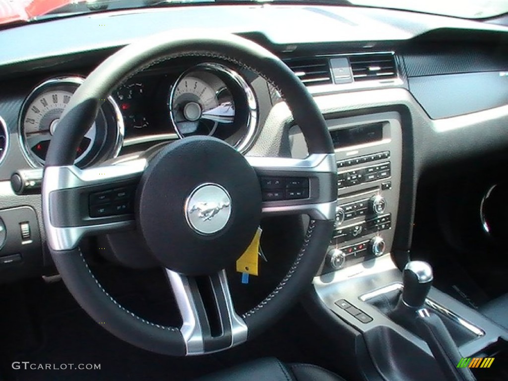 2011 Ford Mustang GT/CS California Special Coupe CS Charcoal Black/Carbon Steering Wheel Photo #67414440
