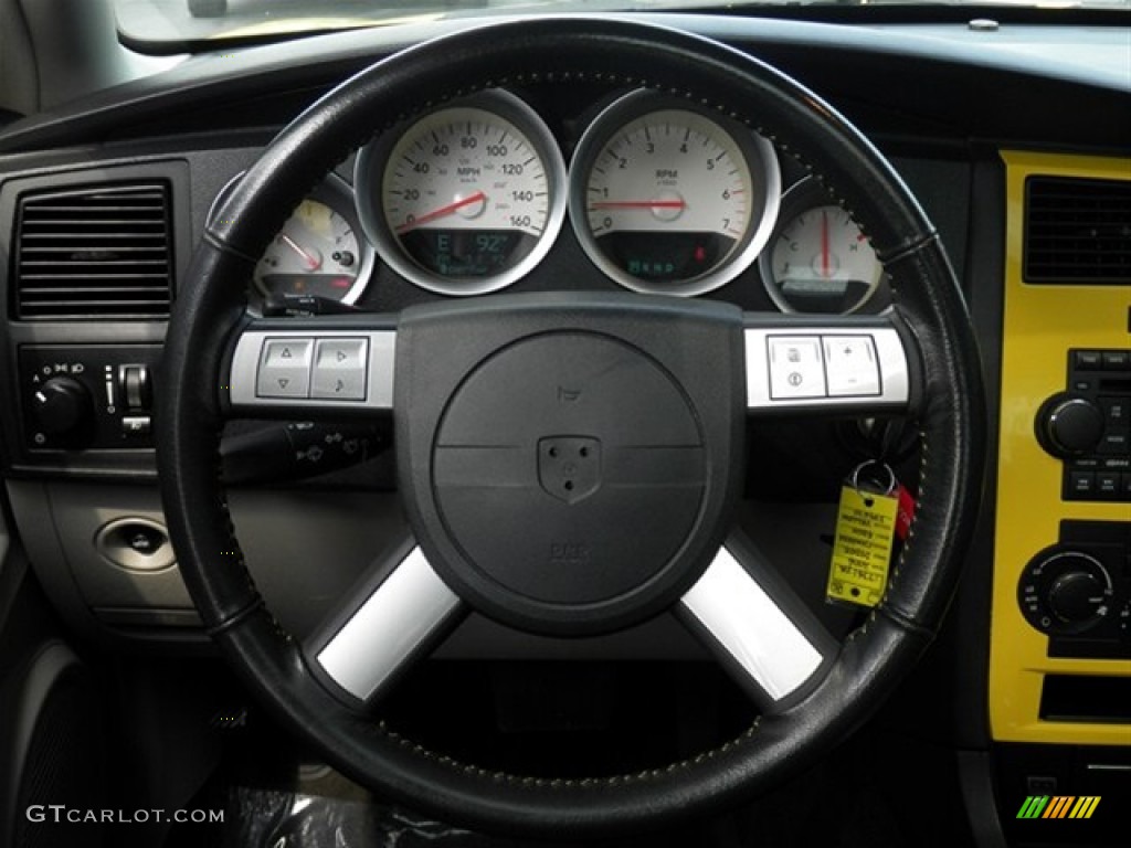 2006 Dodge Charger R/T Daytona Dark Slate Gray/Light Graystone Steering Wheel Photo #67417122