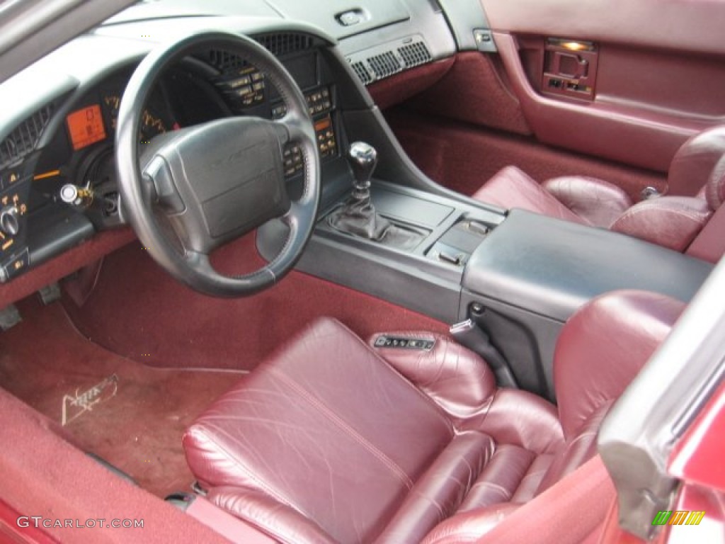 Ruby Red Interior 1993 Chevrolet Corvette 40th Anniversary Coupe Photo #67423122