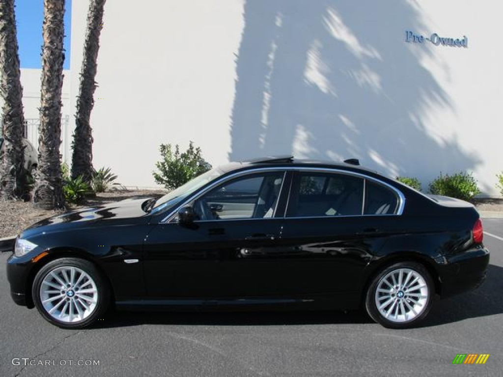 2011 3 Series 335d Sedan - Jet Black / Oyster/Black Dakota Leather photo #3