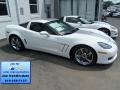 2013 Arctic White/60th Anniversary Pearl Silver Blue Stripes Chevrolet Corvette Grand Sport Coupe  photo #3