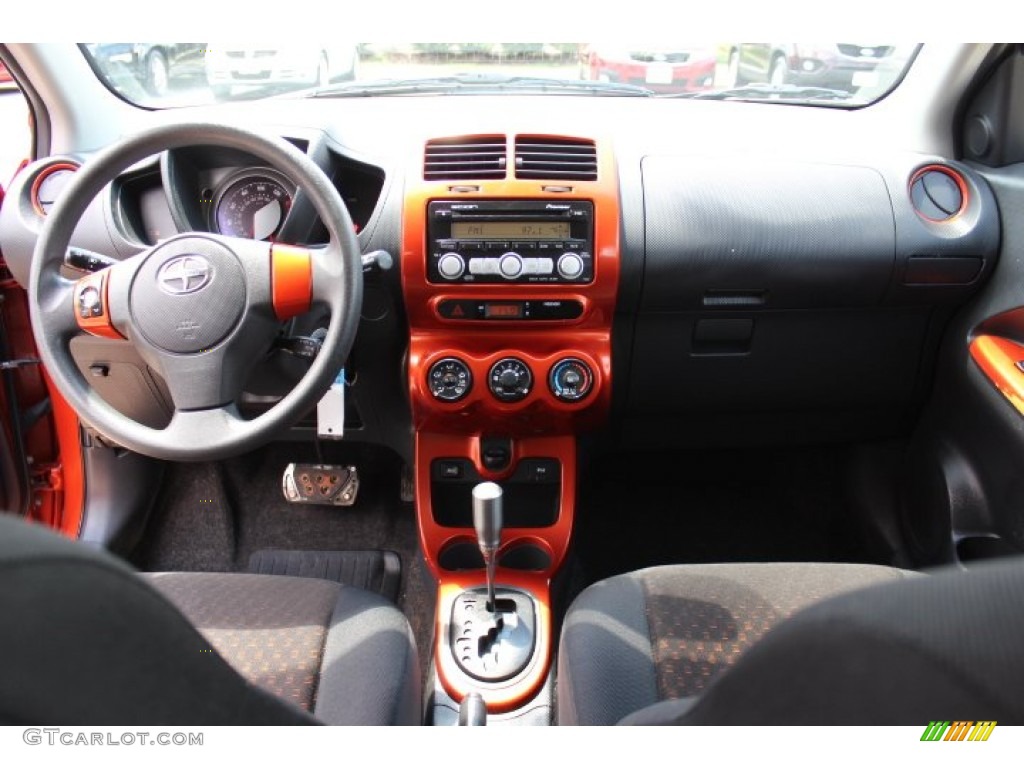 2008 Scion xD Release Series 1.0 Charcoal Gray/Lava Orange Dashboard Photo #67431957