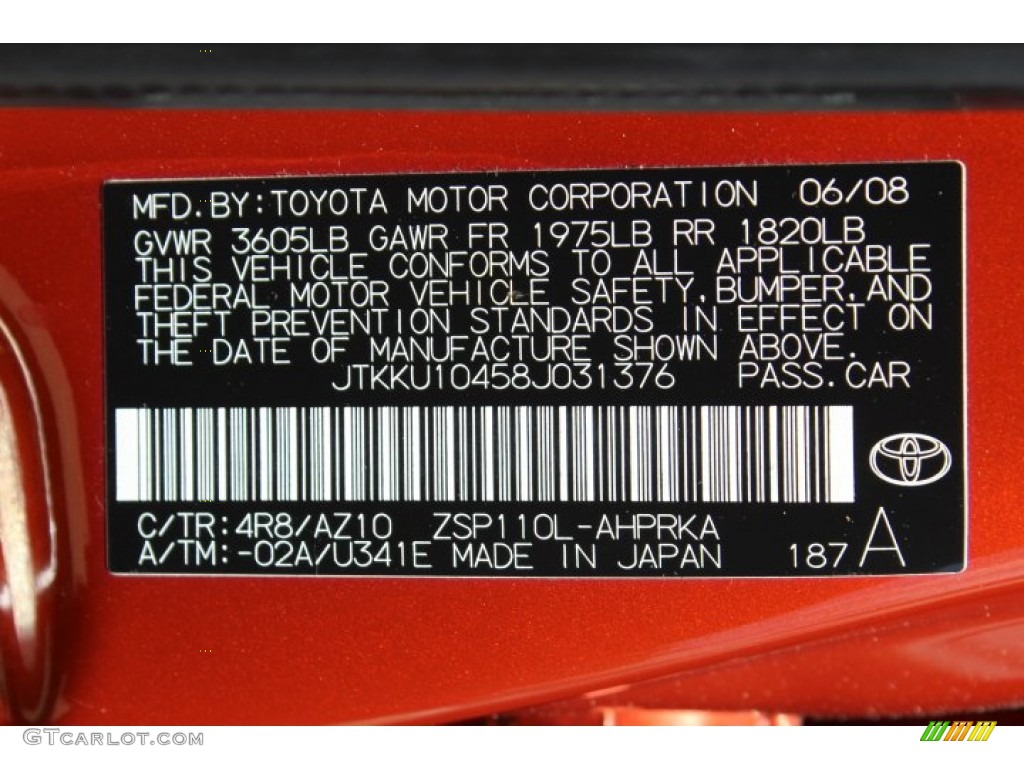 2008 xD Color Code 4R8 for Hot Lava Orange Photo #67432035