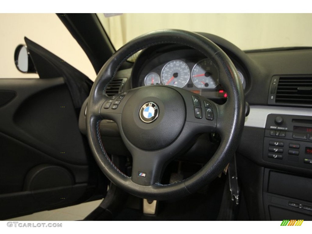2006 BMW M3 Convertible Black Steering Wheel Photo #67432408