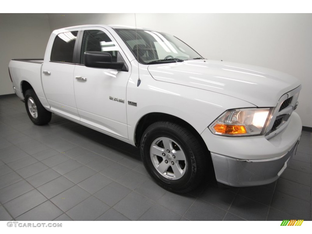 2010 Ram 1500 SLT Crew Cab - Stone White / Dark Slate/Medium Graystone photo #9