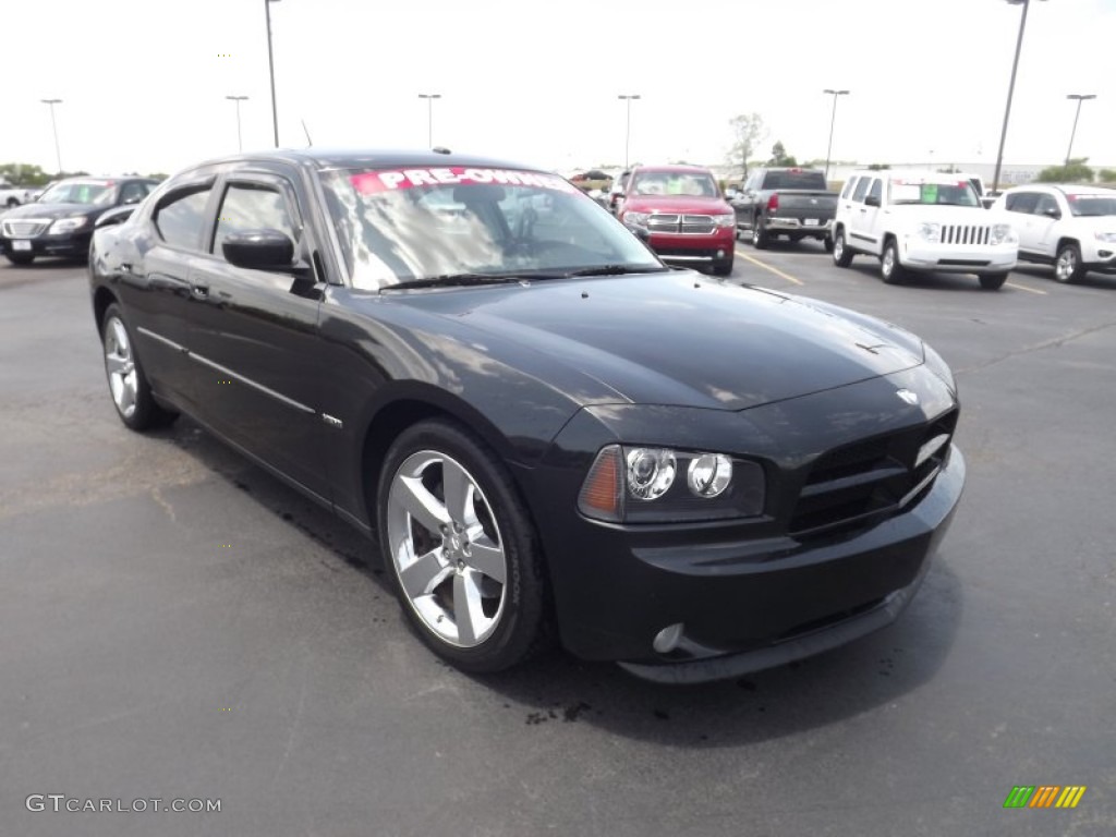 2008 Charger R/T - Brilliant Black Crystal Pearl / Dark Slate Gray photo #3