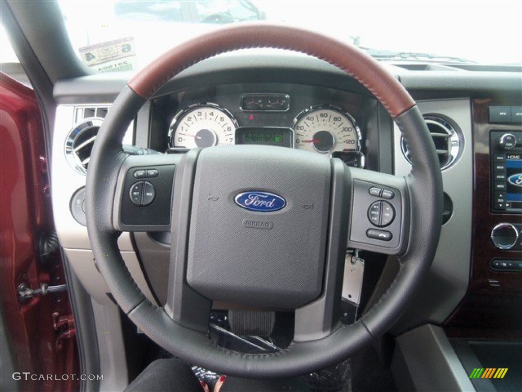 2012 Ford Expedition EL King Ranch Chaparral Steering Wheel Photo #67436313