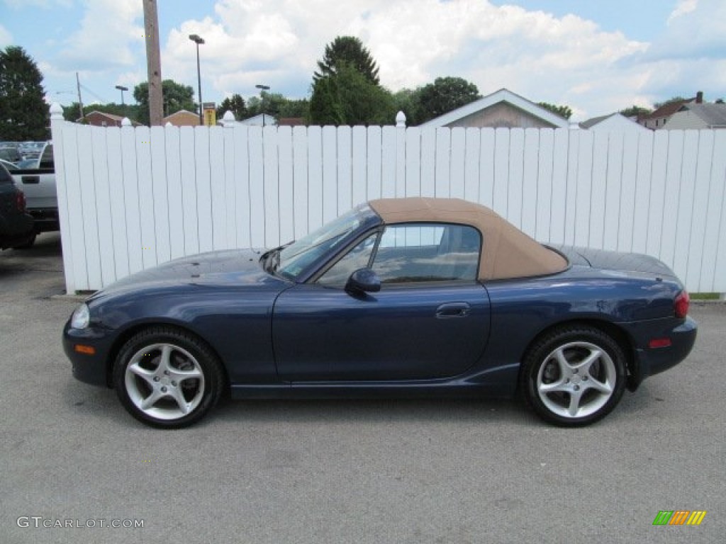 Midnight Blue Mica 2002 Mazda MX-5 Miata LS Roadster Exterior Photo #67436991