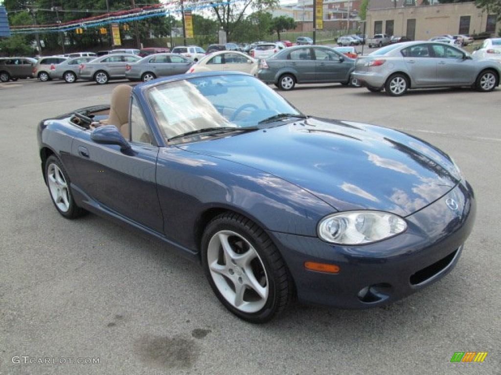 Midnight Blue Mica 2002 Mazda MX-5 Miata LS Roadster Exterior Photo #67437015