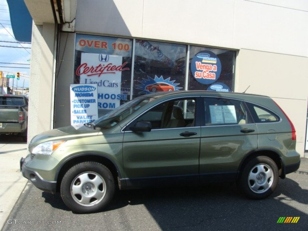 2009 CR-V LX 4WD - Green Tea Metallic / Ivory photo #3