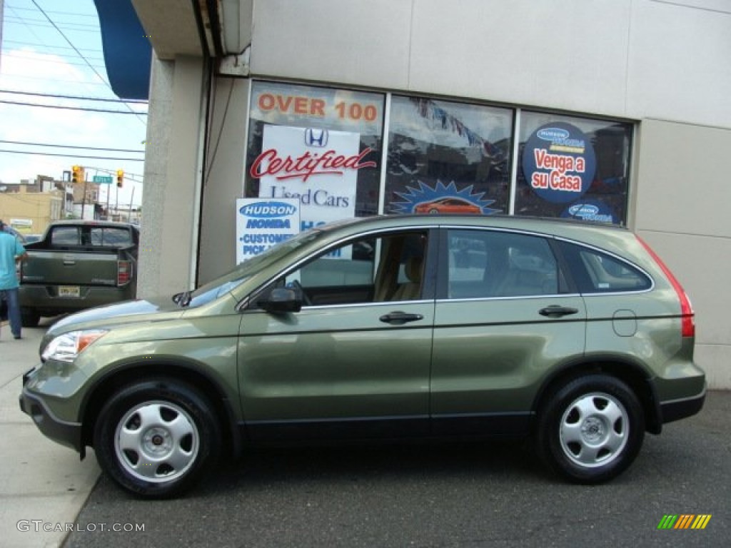 2009 CR-V LX 4WD - Green Tea Metallic / Ivory photo #3