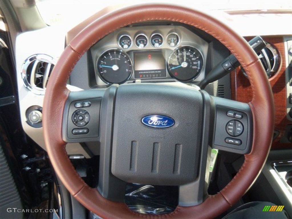 2012 Ford F350 Super Duty King Ranch Crew Cab 4x4 Dually Chaparral Leather Steering Wheel Photo #67443588