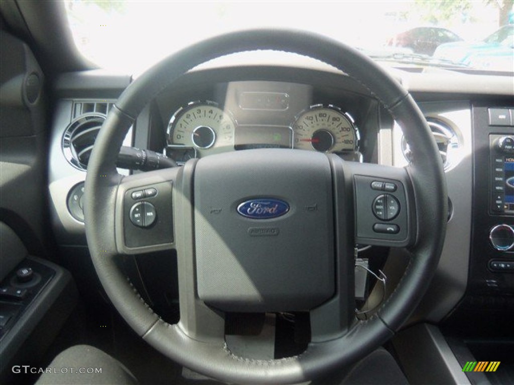 2012 Ford Expedition XLT Sport Charcoal Black/Silver Smoke Steering Wheel Photo #67445544