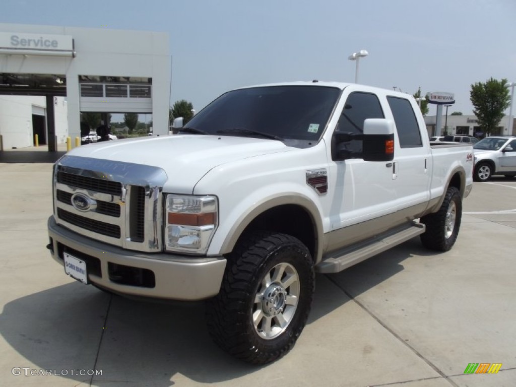 2008 F250 Super Duty King Ranch Crew Cab 4x4 - Oxford White / Camel/Chaparral Leather photo #1