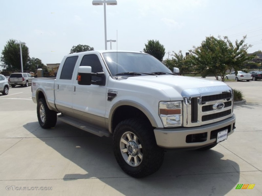 2008 F250 Super Duty King Ranch Crew Cab 4x4 - Oxford White / Camel/Chaparral Leather photo #2