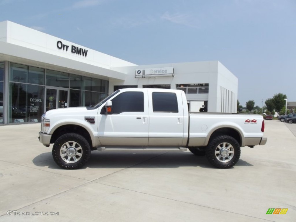 2008 F250 Super Duty King Ranch Crew Cab 4x4 - Oxford White / Camel/Chaparral Leather photo #5