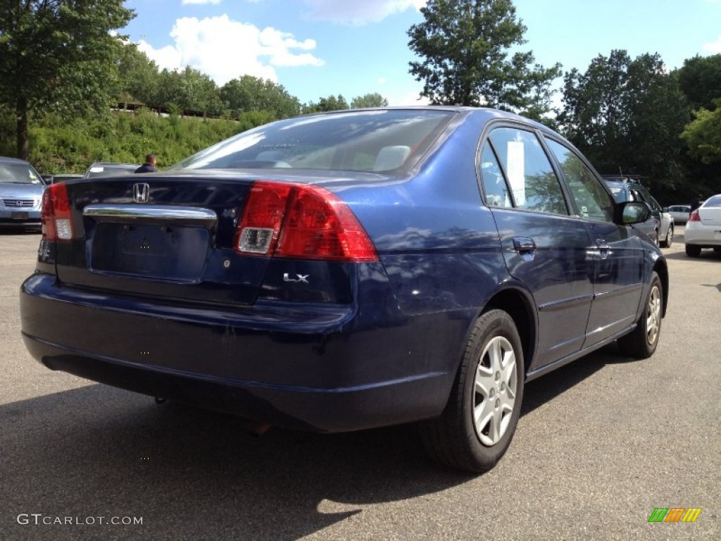 2003 Civic LX Sedan - Eternal Blue Pearl / Gray photo #10
