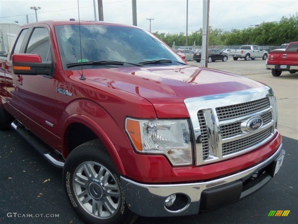 Red Candy Metallic 2012 Ford F150 Lariat SuperCab Exterior Photo #67448415