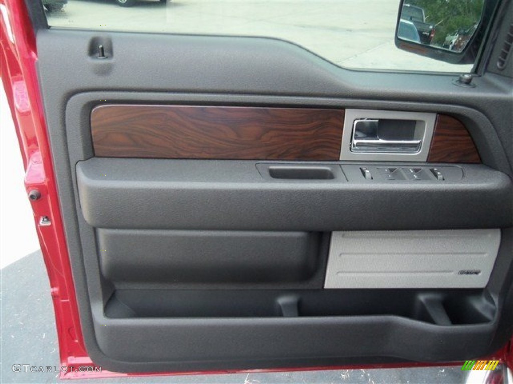 2012 Ford F150 Lariat SuperCab Black Door Panel Photo #67448480