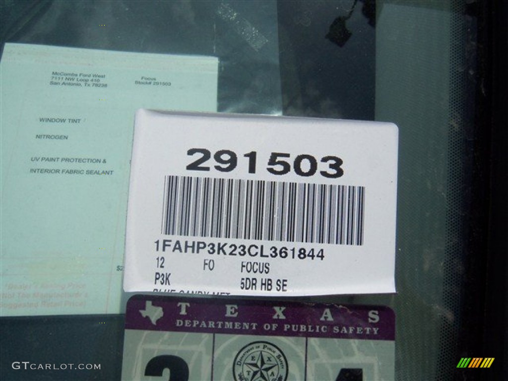 2012 Focus SE 5-Door - Blue Candy Metallic / Charcoal Black photo #4