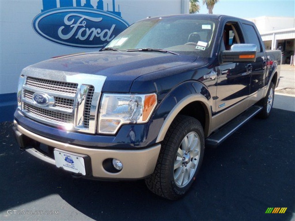 2012 F150 King Ranch SuperCrew 4x4 - Dark Blue Pearl Metallic / King Ranch Chaparral Leather photo #3