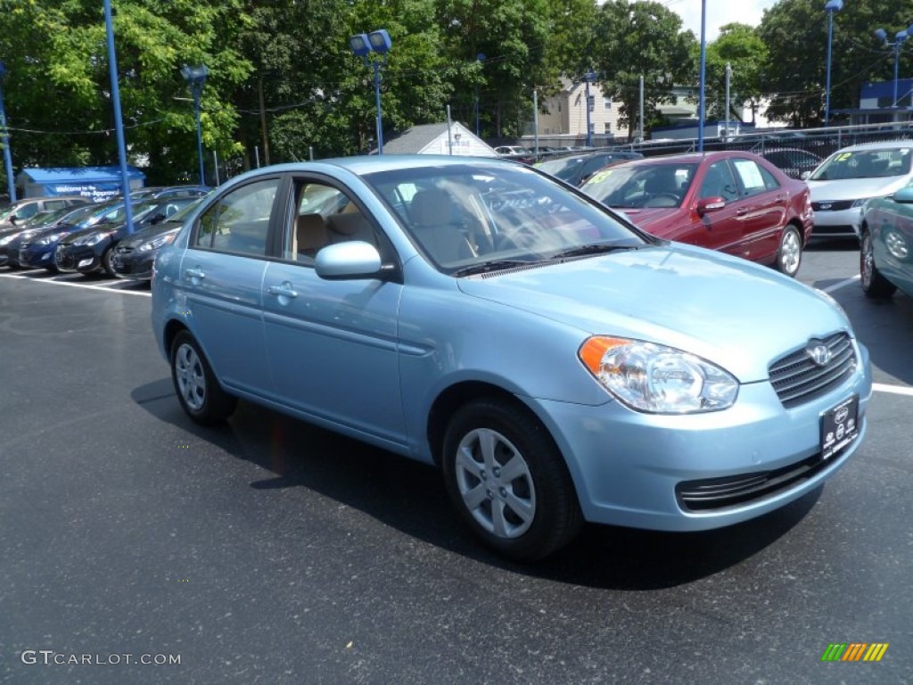 2011 Accent GLS 4 Door - Clear Water Blue / Beige photo #3