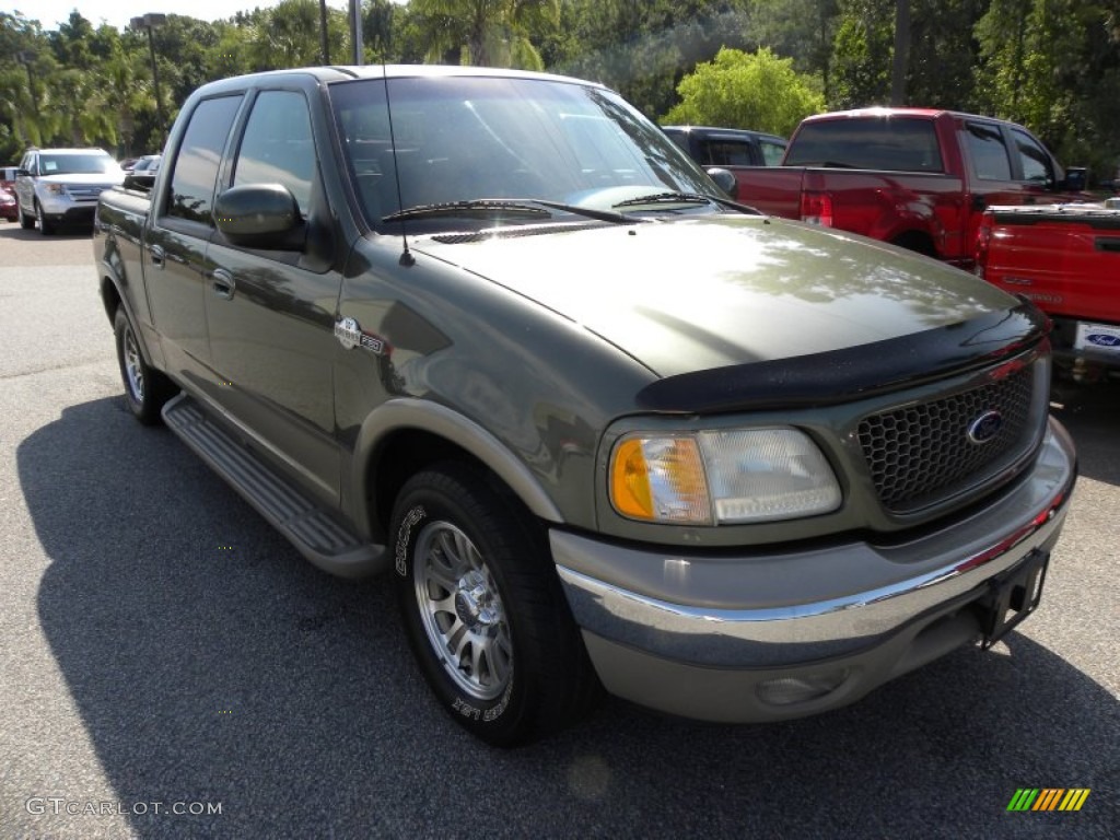 2002 F150 King Ranch SuperCrew - Estate Green Metallic / Castano Brown Leather photo #1