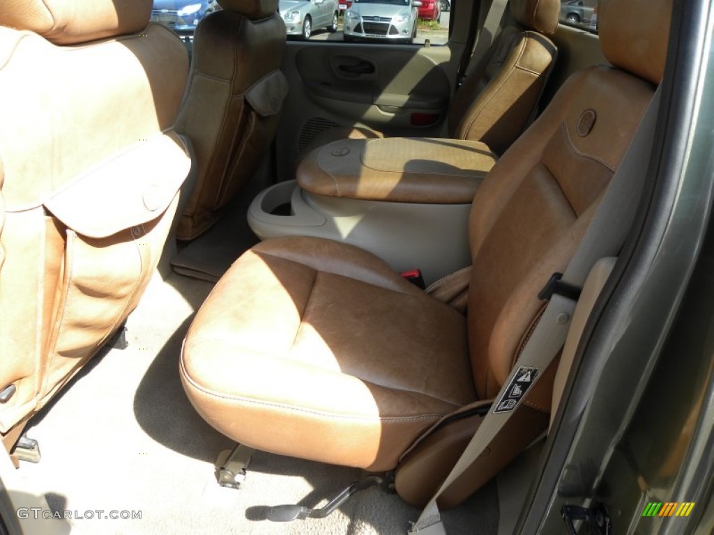 Castano Brown Leather Interior 2002 Ford F150 King Ranch SuperCrew Photo #67454613