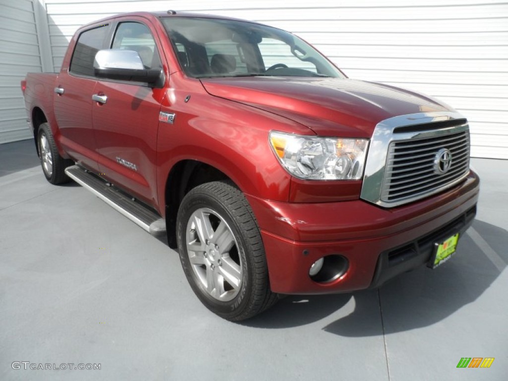 2010 Tundra Limited CrewMax - Salsa Red Pearl / Sand Beige photo #1