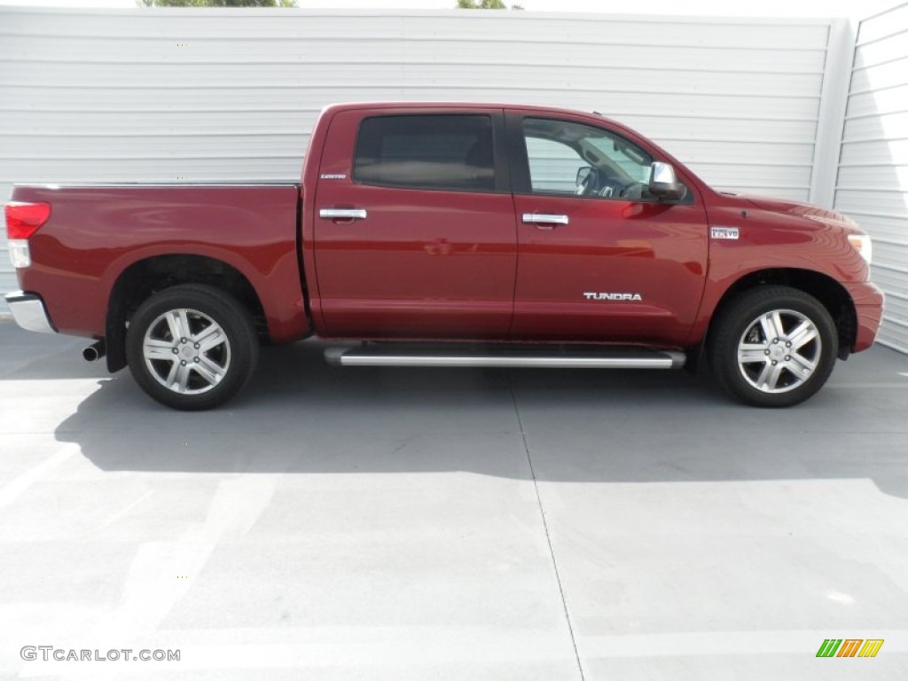 2010 Tundra Limited CrewMax - Salsa Red Pearl / Sand Beige photo #2