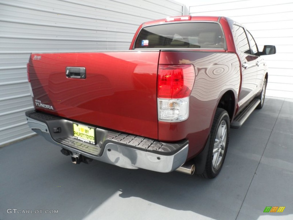 2010 Tundra Limited CrewMax - Salsa Red Pearl / Sand Beige photo #3