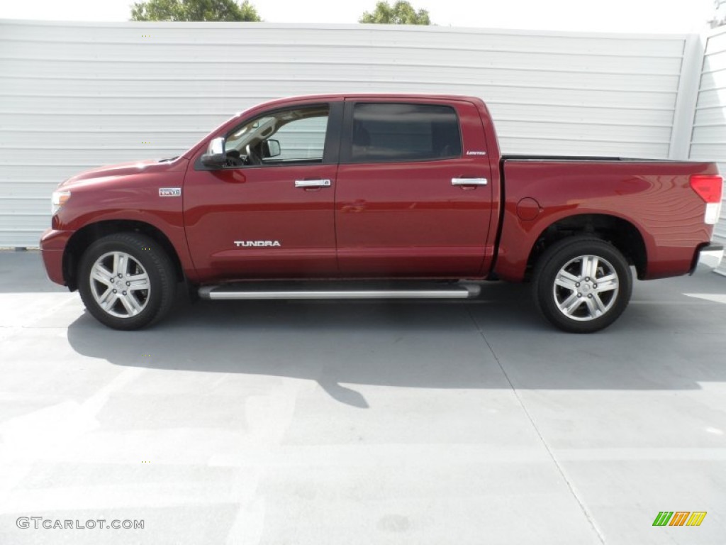 2010 Tundra Limited CrewMax - Salsa Red Pearl / Sand Beige photo #5