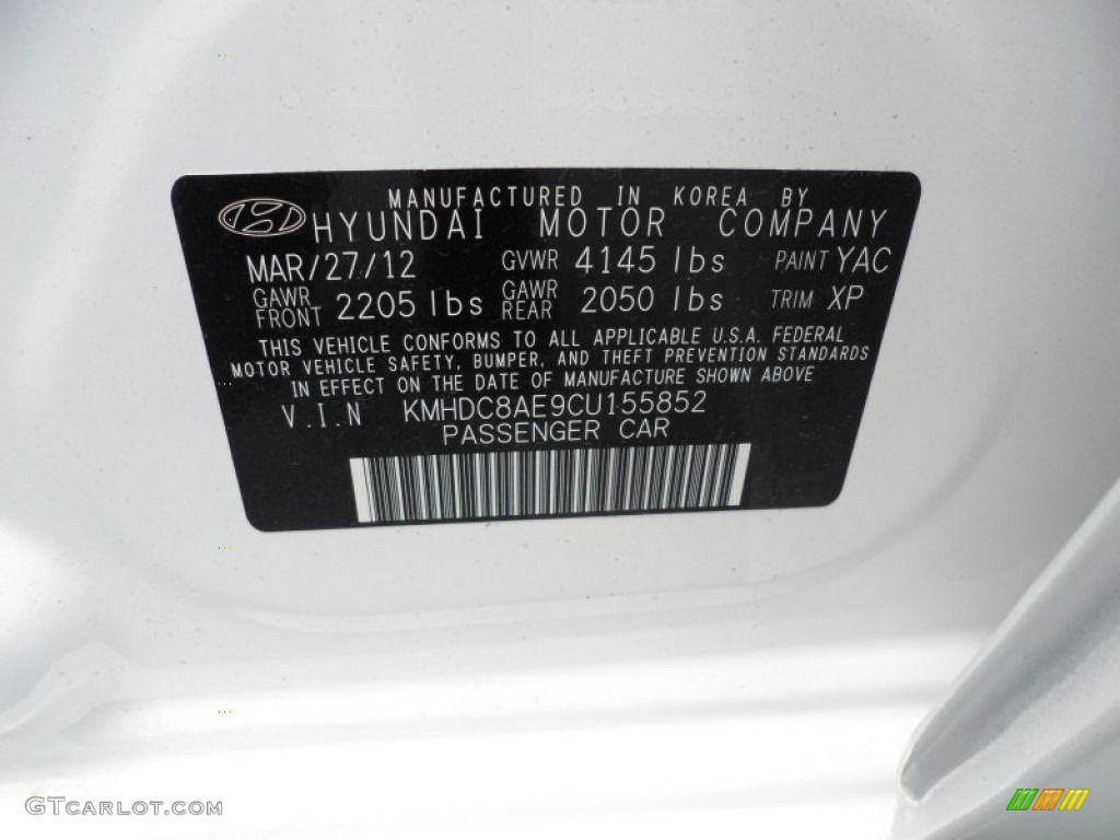 2012 Elantra GLS Touring - Monaco White / Black photo #31