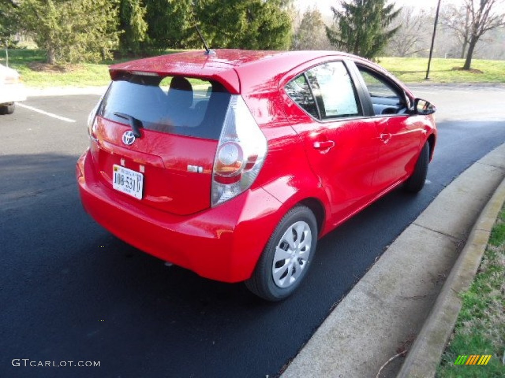 2012 Prius c Hybrid Two - Absolutely Red / Light Blue Gray/Black photo #7