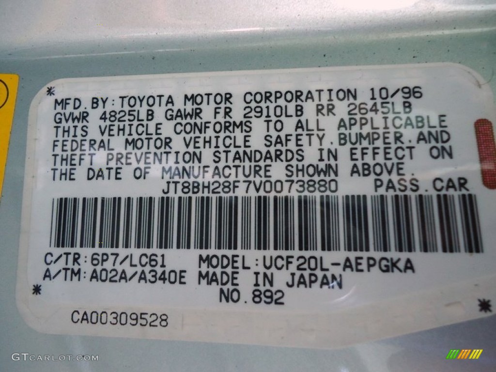 1997 LS Color Code 6P7 for Silver Jade Pearl Photo #67463116
