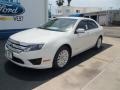 2012 White Suede Ford Fusion Hybrid  photo #17