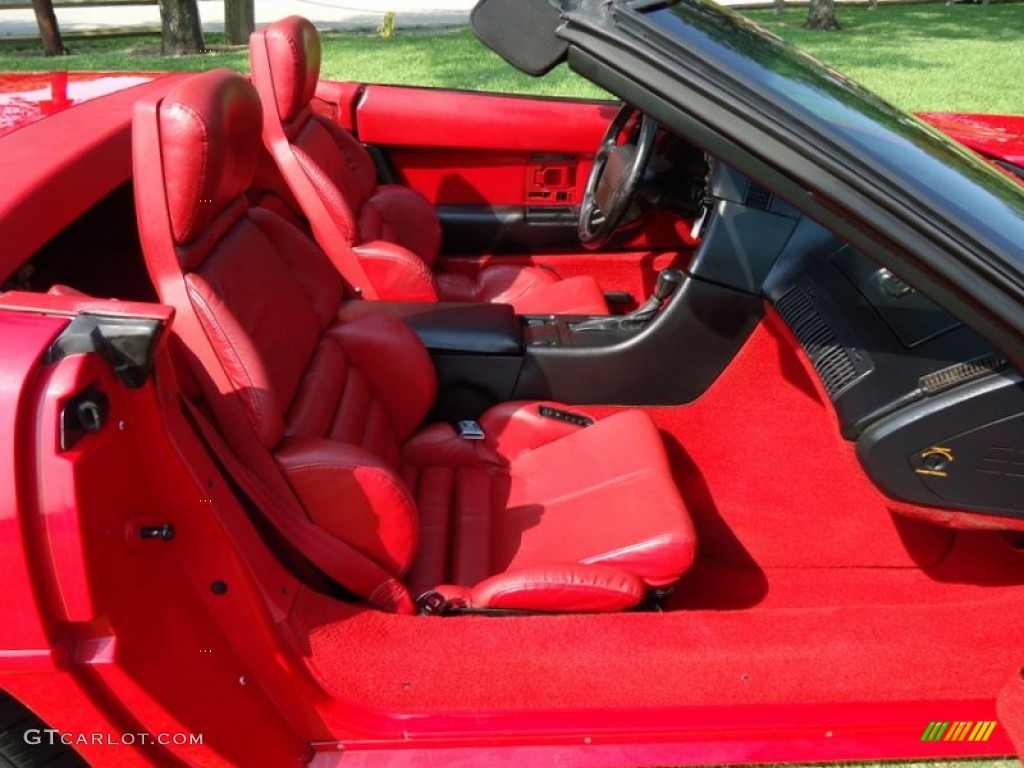 Red Interior 1992 Chevrolet Corvette Convertible Photo #67464632
