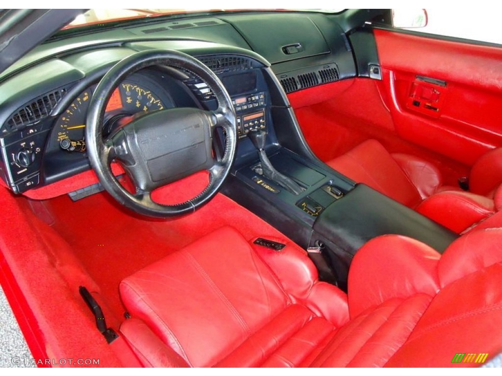 Red Interior 1992 Chevrolet Corvette Convertible Photo #67464922