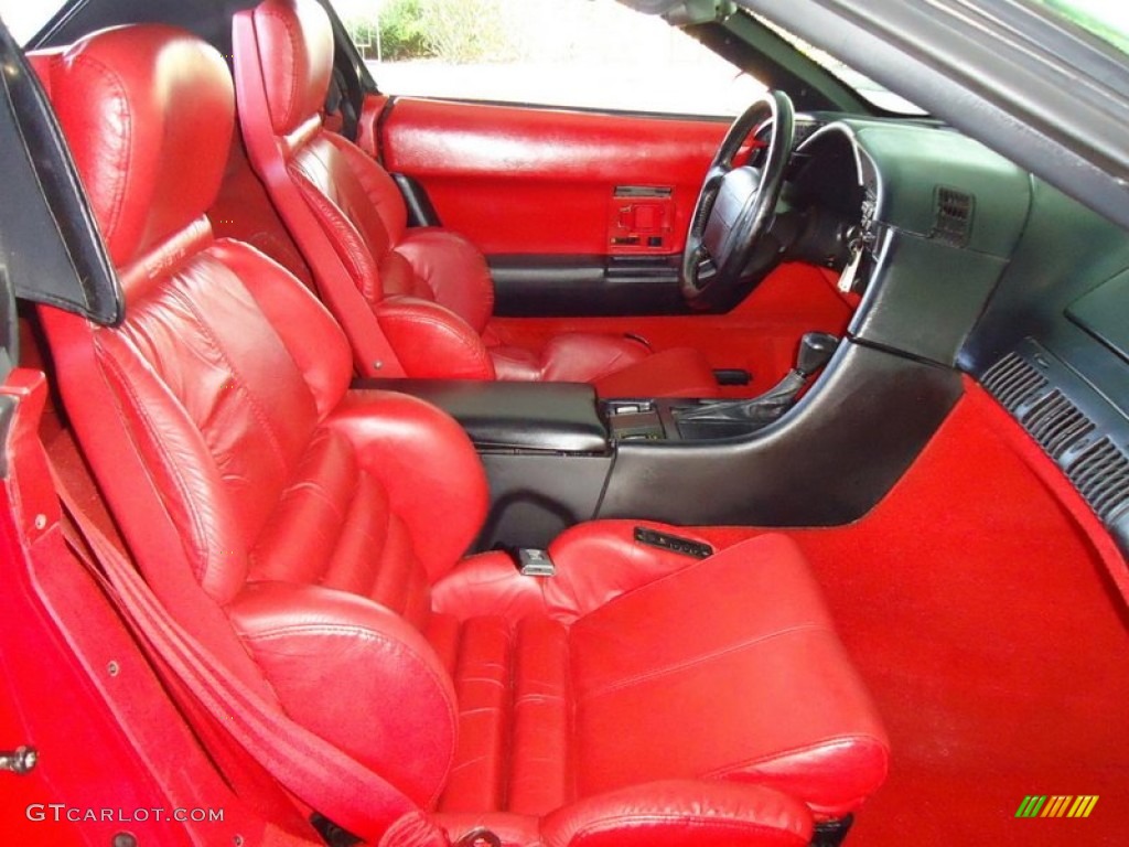 Red Interior 1992 Chevrolet Corvette Convertible Photo #67465027