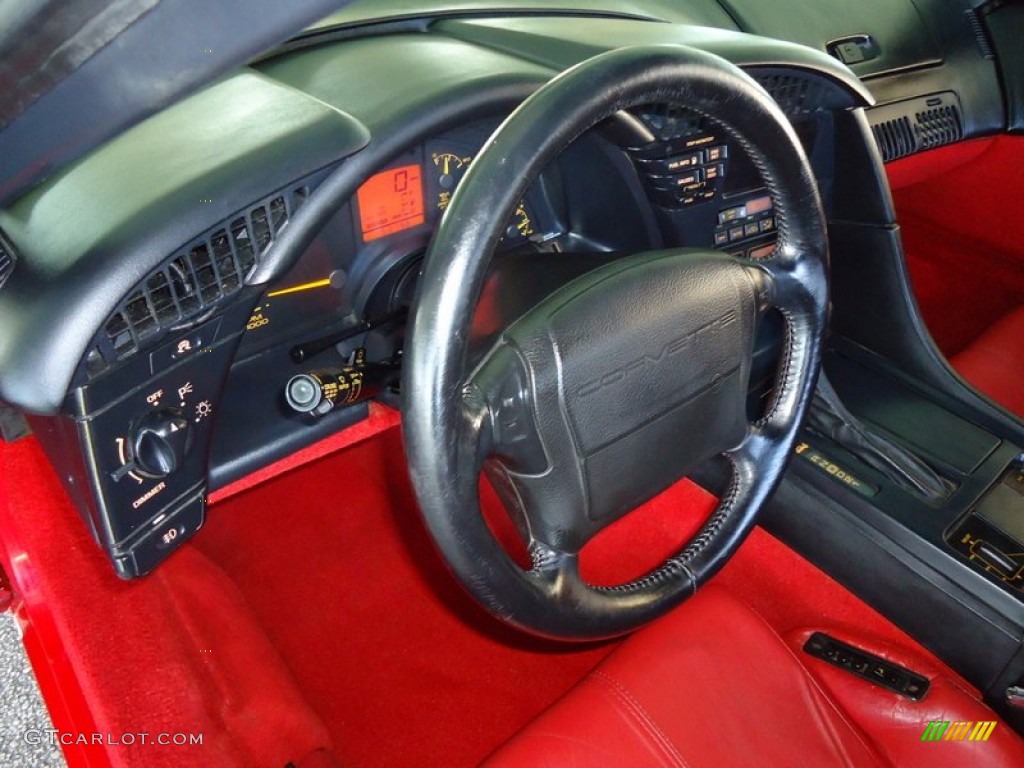 1992 Chevrolet Corvette Convertible Red Steering Wheel Photo #67465135
