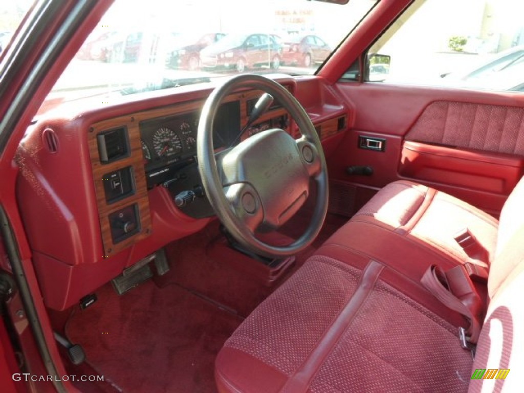 Red Interior 1994 Dodge Dakota SLT Regular Cab 4x4 Photo #67466326