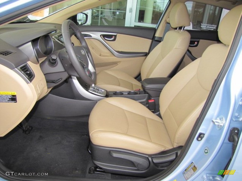 2012 Elantra Limited - Blue Sky Metallic / Beige photo #2