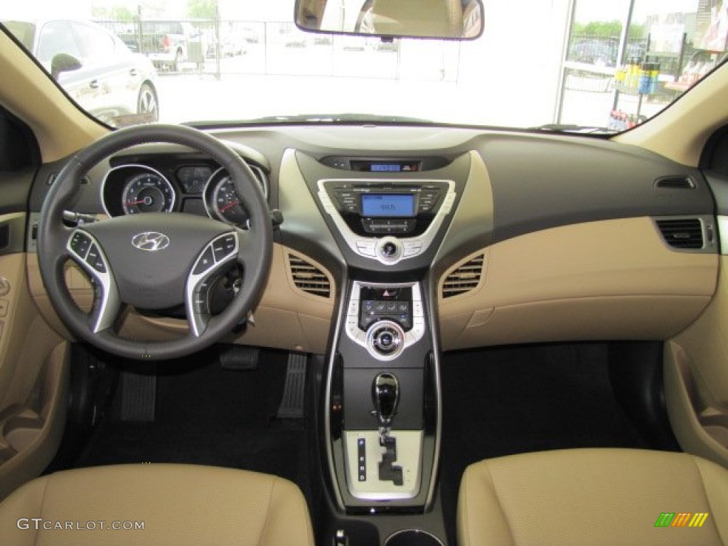 2012 Hyundai Elantra Limited Beige Dashboard Photo #67468690
