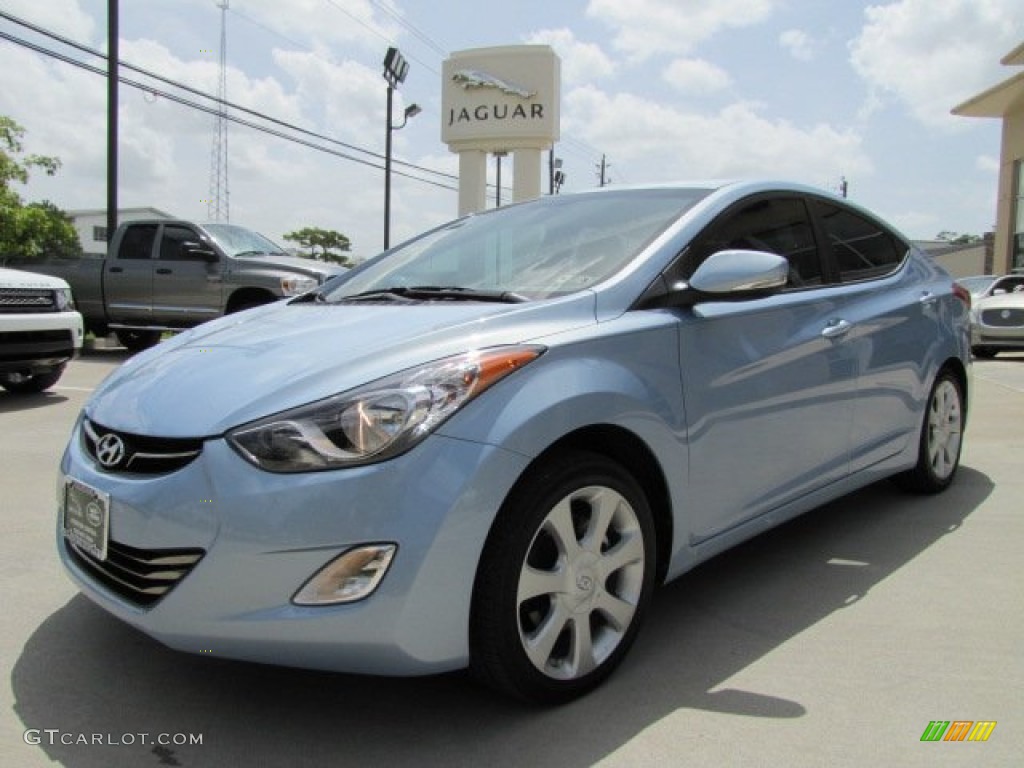 2012 Elantra Limited - Blue Sky Metallic / Beige photo #5