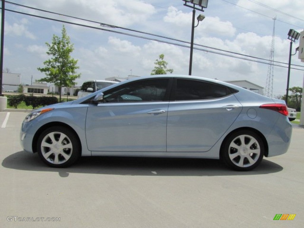 2012 Elantra Limited - Blue Sky Metallic / Beige photo #7