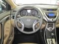 2012 Hyundai Elantra Beige Interior Steering Wheel Photo
